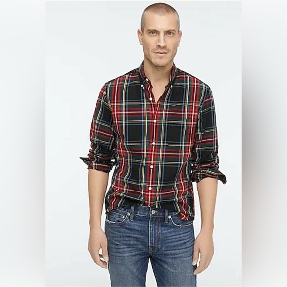 Jcrew Christmas Plaid Button Down - Size L - Picture 1 of 7